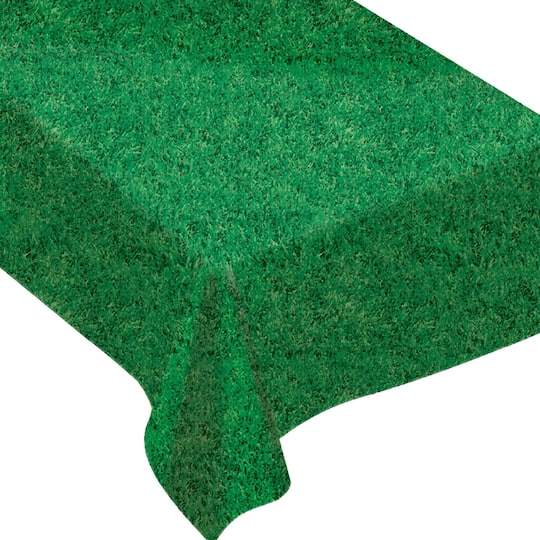 90&#x22; Grass Print Flannel-Backed Vinyl Table Cover